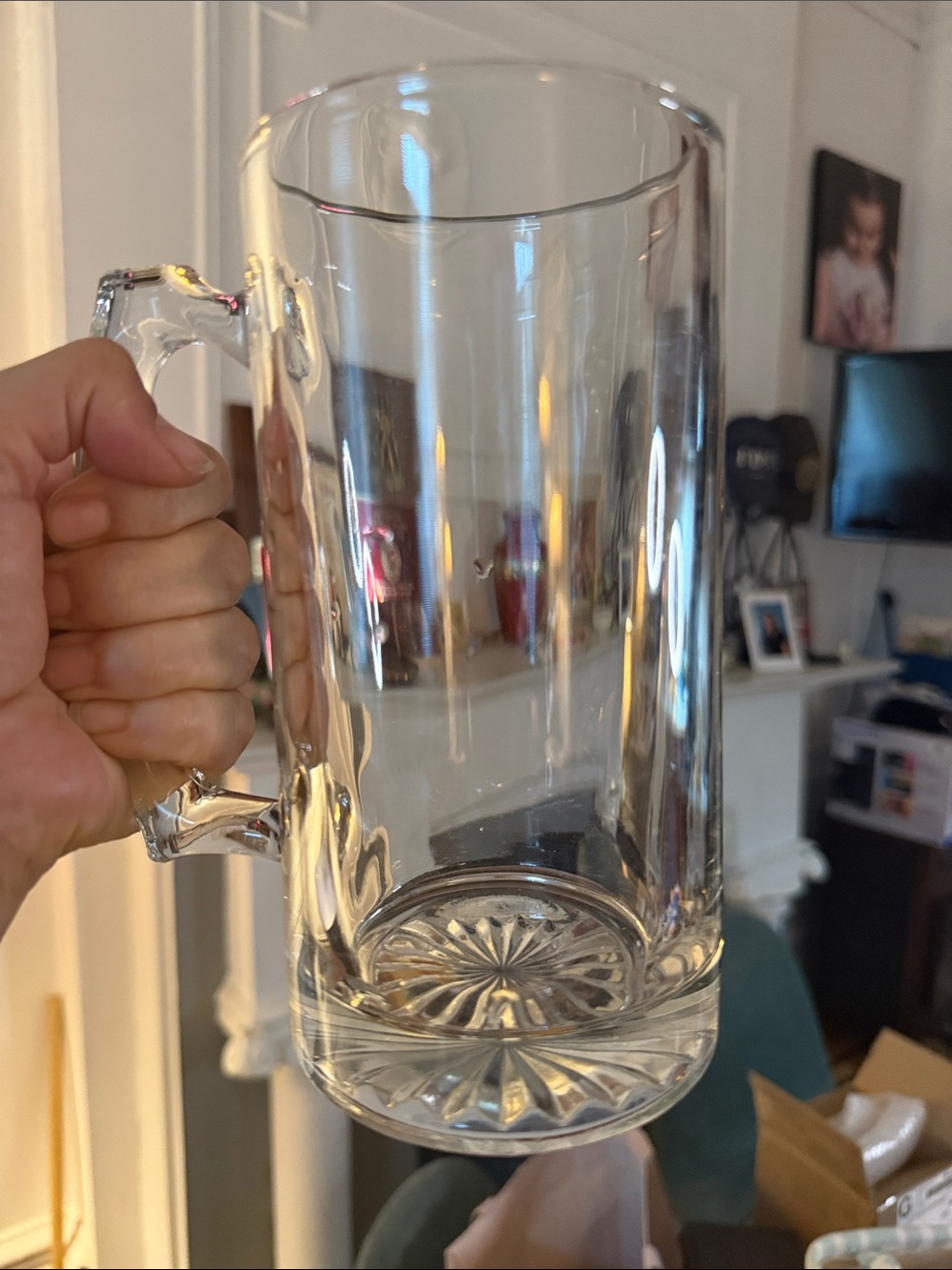 FATHERS DAY Glass Beer Mug Stein - Classic Transparent Design
